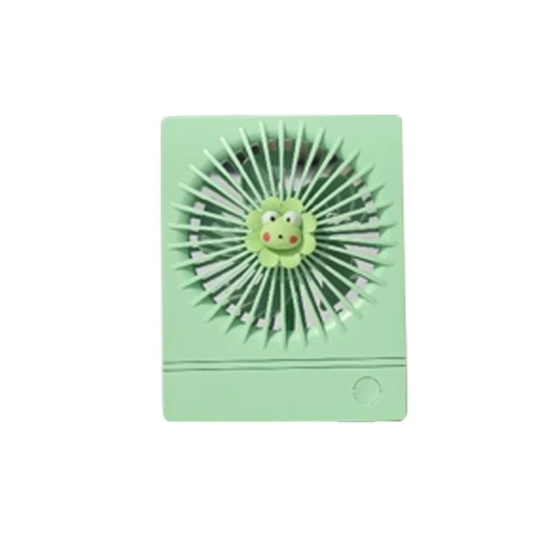 Cartoon folding handheld table small air fan with light for elementary school students, new collection