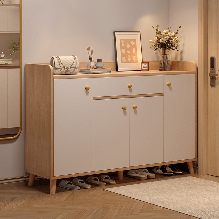 Solid Wood Shoe Cabinet for Home Entrance, 2025 New Model, Entryway Storage Cabinet, Integrated Wall-Mounted Hallway Shoe Rack