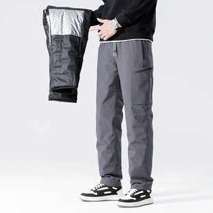 Workwear Down Pants Men's 2024 New Winter White Duck Down Water-repellent Cold-resistant Warm Public Casual Pants