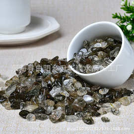 绿碧玺发碎石水晶碎石消磁摆件供佛鱼缸装饰石香薰扩香石DIY手工