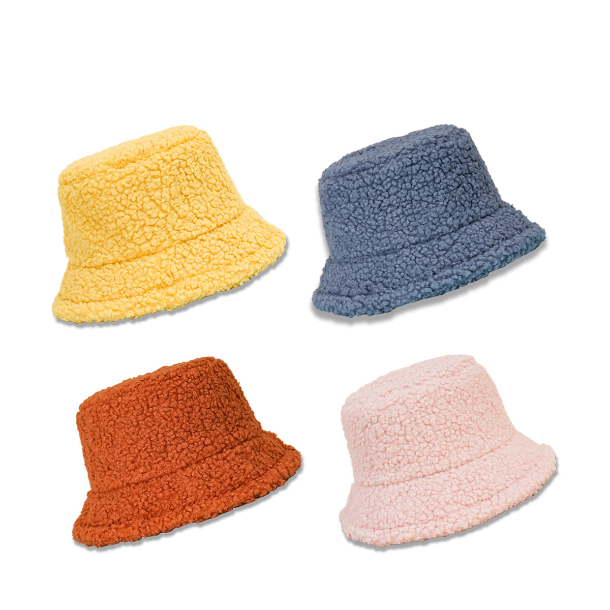 Otoño e invierno nuevo sombrero femenino de peluche de terciopelo pescador sombrero caliente a prueba de sol de ala ancha cara-mirando pequeño sombrero de cuenca moda coreana