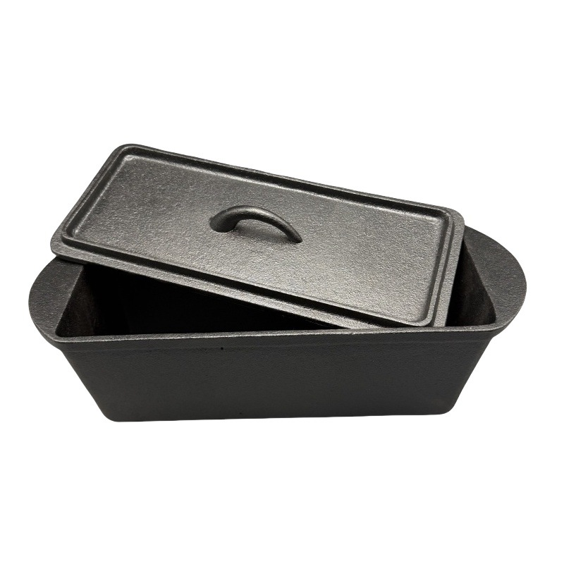 Cast Iron Bread Pan Rectangular Toast Cake Mold Cast Iron Bread Baking Pan Oven European Barbecue Pan Double Handle