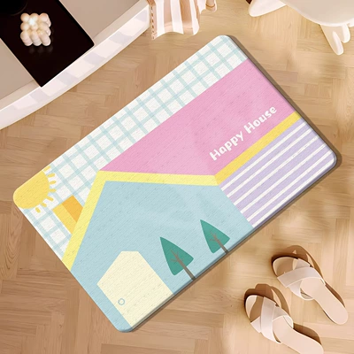 Avtomobil döşəmə paspasları — Toilet Door Non-Slip Mat, Bathroom - fairy-tale-cabin-354509cm-square-white-background