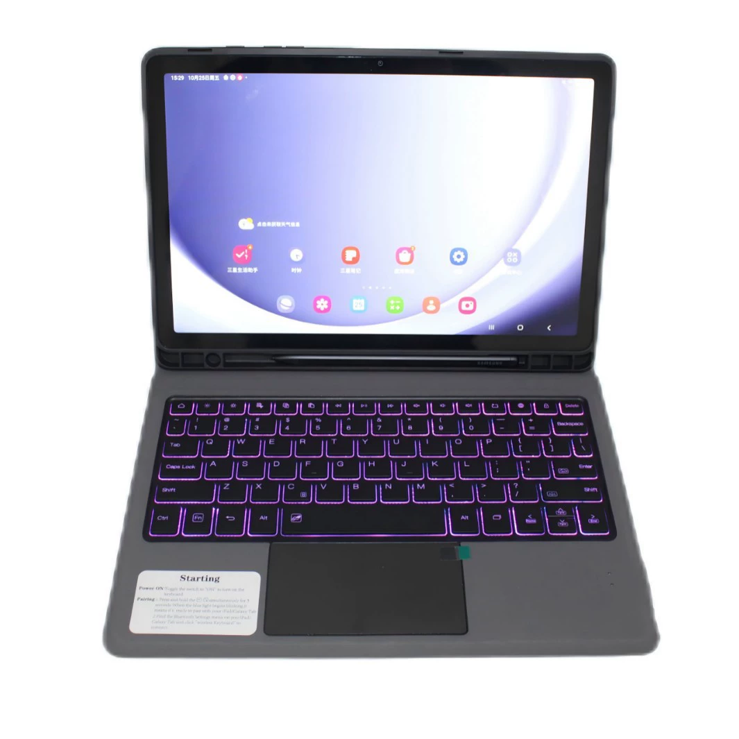 Подходит для Samsung Galaxy Tab A9+ интегрированная подставка-петля чехол с откидывающейся Bluetooth-клавиатурой