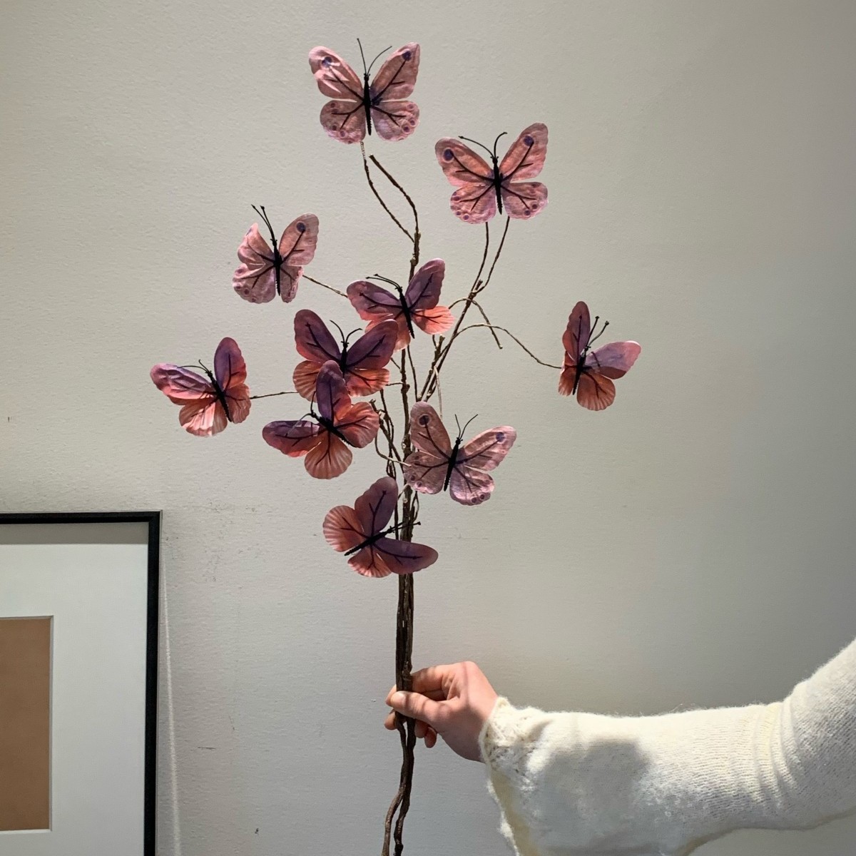 Nuevo estilo chino ramita muerta flor de mariposa decoración de flores falsas sala de estar decoración de escritorio arreglo floral casa de familia cafetería accesorios de decoración suave