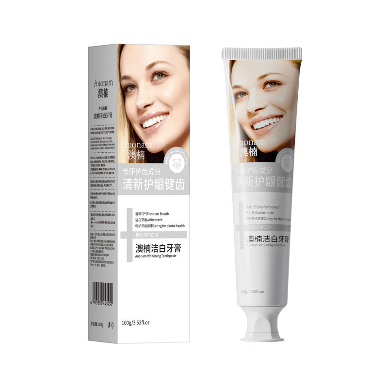 Auonam pasta de dientes blanqueadora, dientes frescos y brillantes, ingredientes suaves, limpieza profunda, eliminación de olores, mejora del fabricante