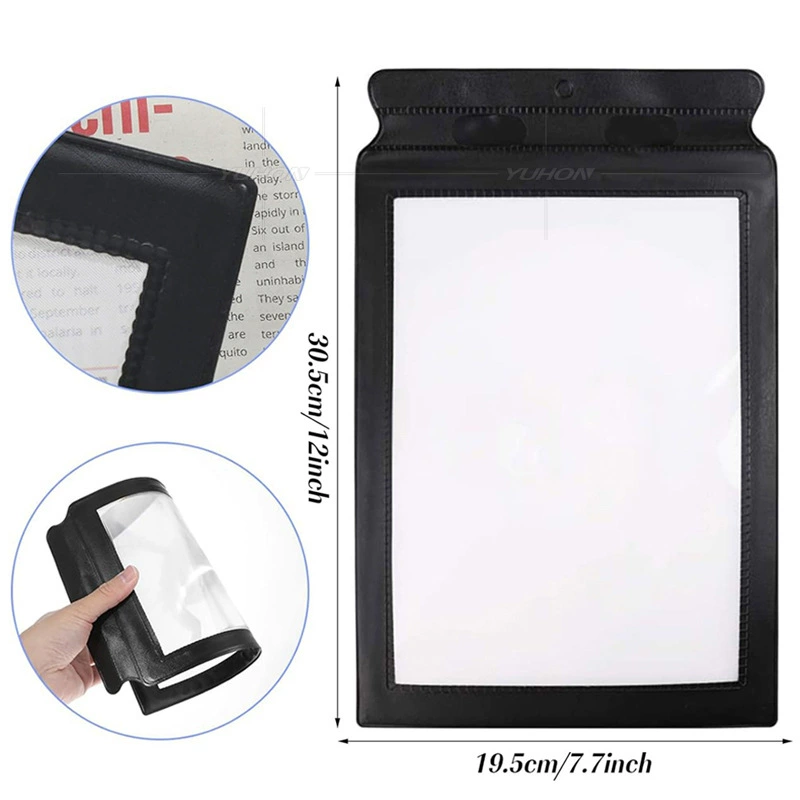 Портативная ультратонкая карта из ПВХ с черным краем А4, 3x305x195 мм, увеличительное стекло для карт, экспортное транскордонное чтение