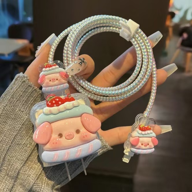 Para Apple 14 línea de datos cubierta protectora iPhone13 cargador cabezal 12promax bobinado estuche para iPad