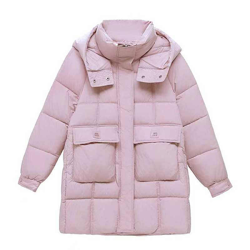 Algodón con capuz para mujeres invierno 2025 nuevo hombre pequeño medio largo de moda extranjera calentamiento abrigo de algodón deportivo suelto image 5