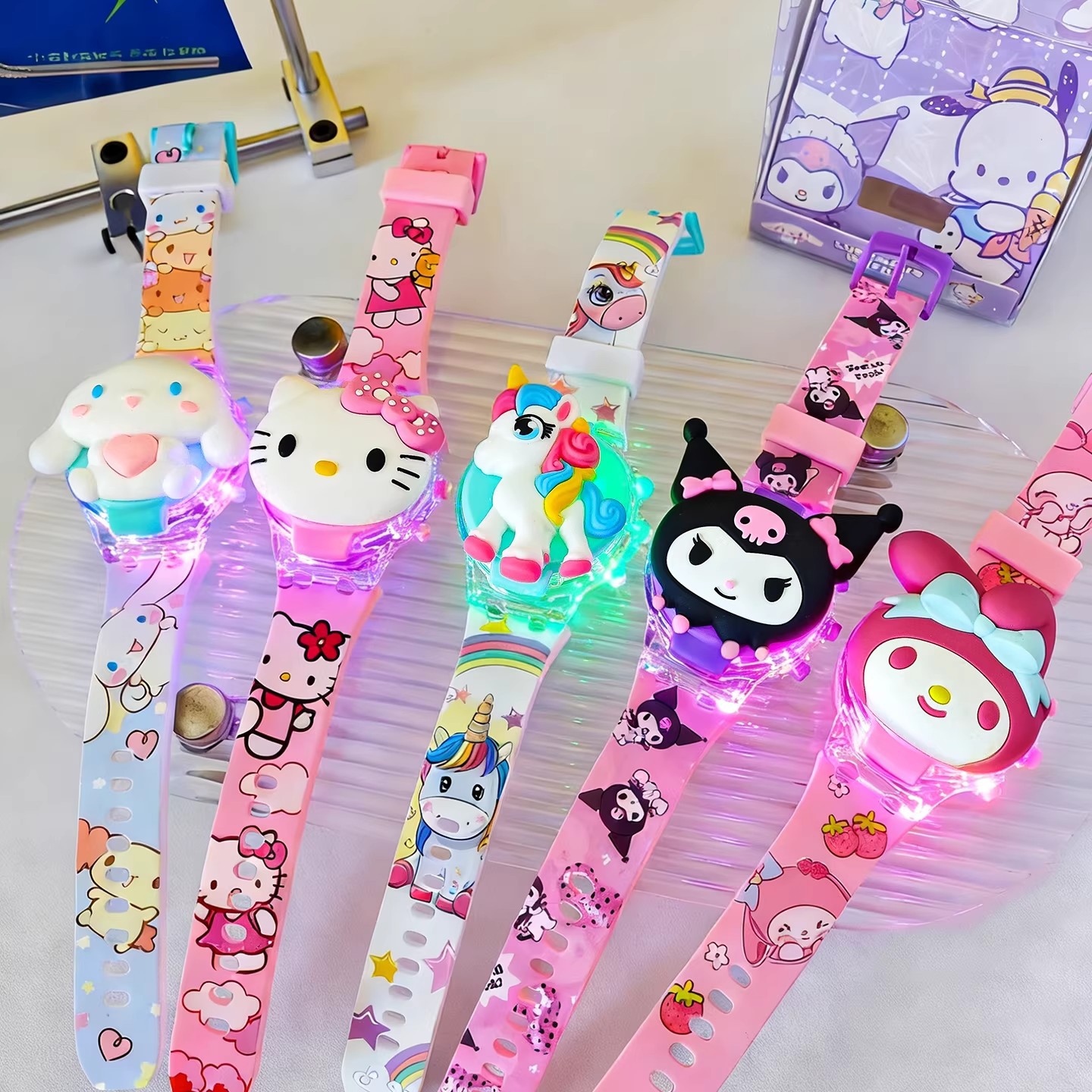 new year gift treasure sanrio clow m luminous children‘s watch girl primary school student practical girl cartoon