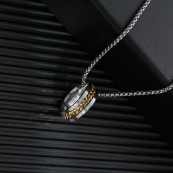 Xl1810-95 chain ring gold necklace 60cm