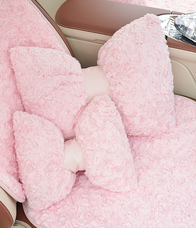 Blue Rain Car Seat Cushion Autumn and Winter Warm Car Seat Cushion Simple Plush Comfortable Non-Slip Car Seat Cover