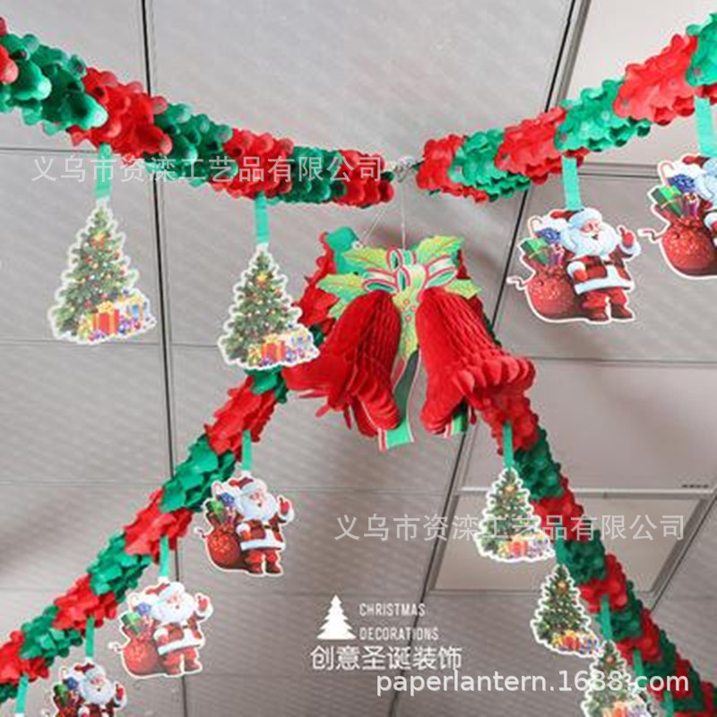 クリスマスの老人の紙の花の装飾品のシーンの配置用品の紙の旗のクリスマスツリーの旗の紙は旗を掛けます|undefined