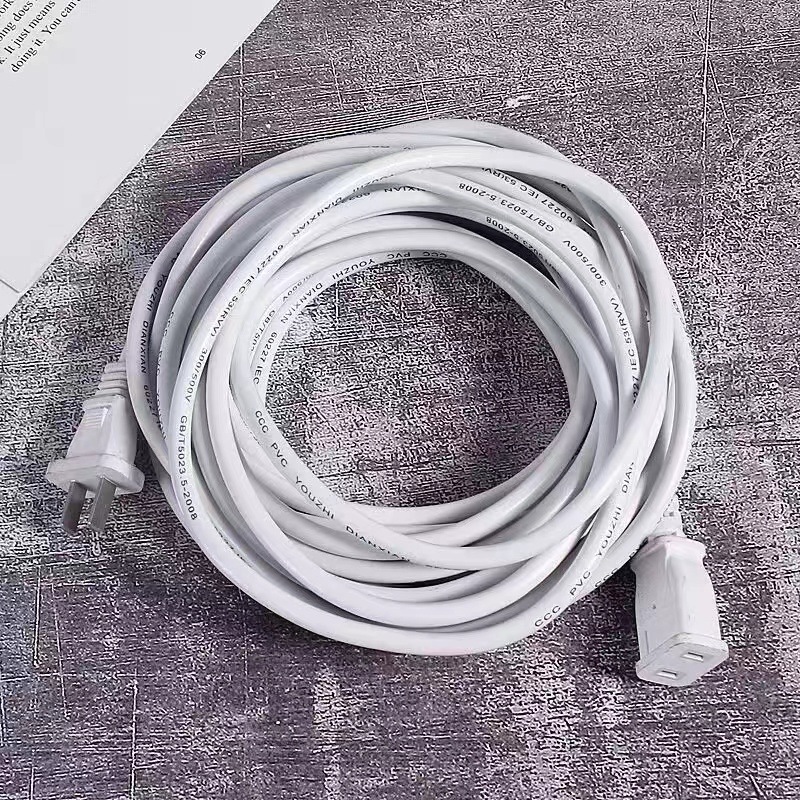 2x0,75 metros cuadrados cable de extensión blanco * 2 metros 2000W potencia