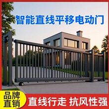 誉臣工厂平移门大门学校单位门铝合金自动电动伸缩门电动幽灵门