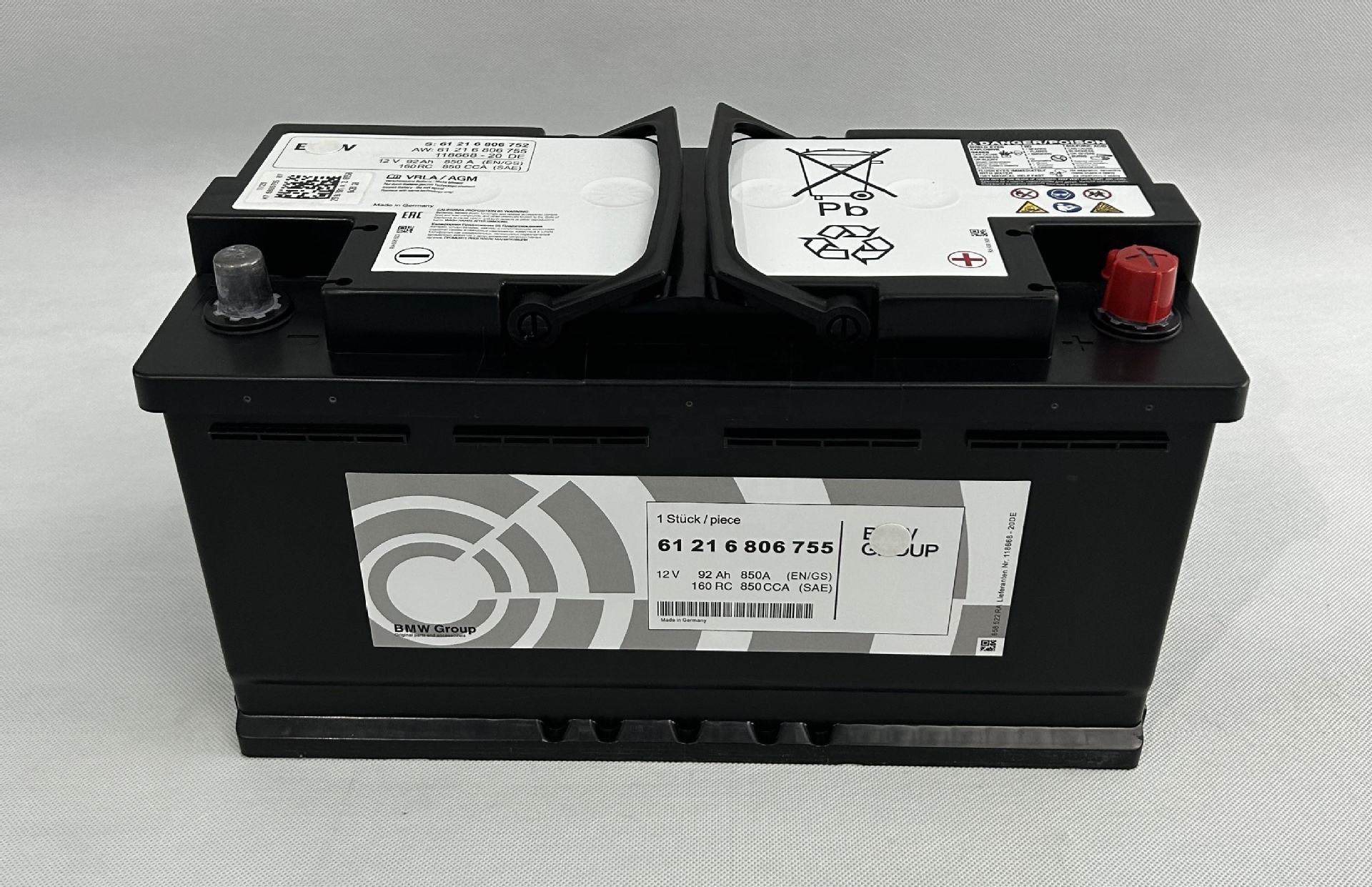 Car battery with start-stop function 92ah AGM92 for BMW X3/X5, Phaeton, Huanon, AGM start-stop battery for Mercedes-Benz