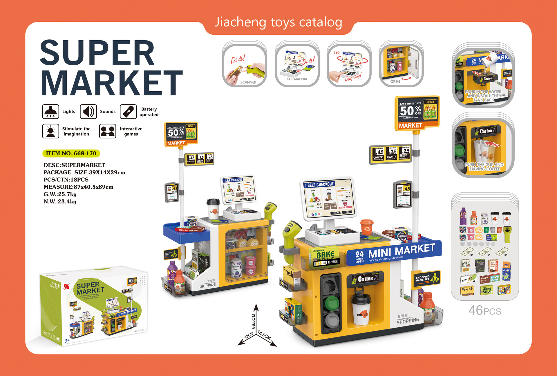 Simulación transfronteriza caja registradora del supermercado infantil tarjeta de escaneo de mesa de compras cafetera de agua juguetes de mesa de supermercado casera