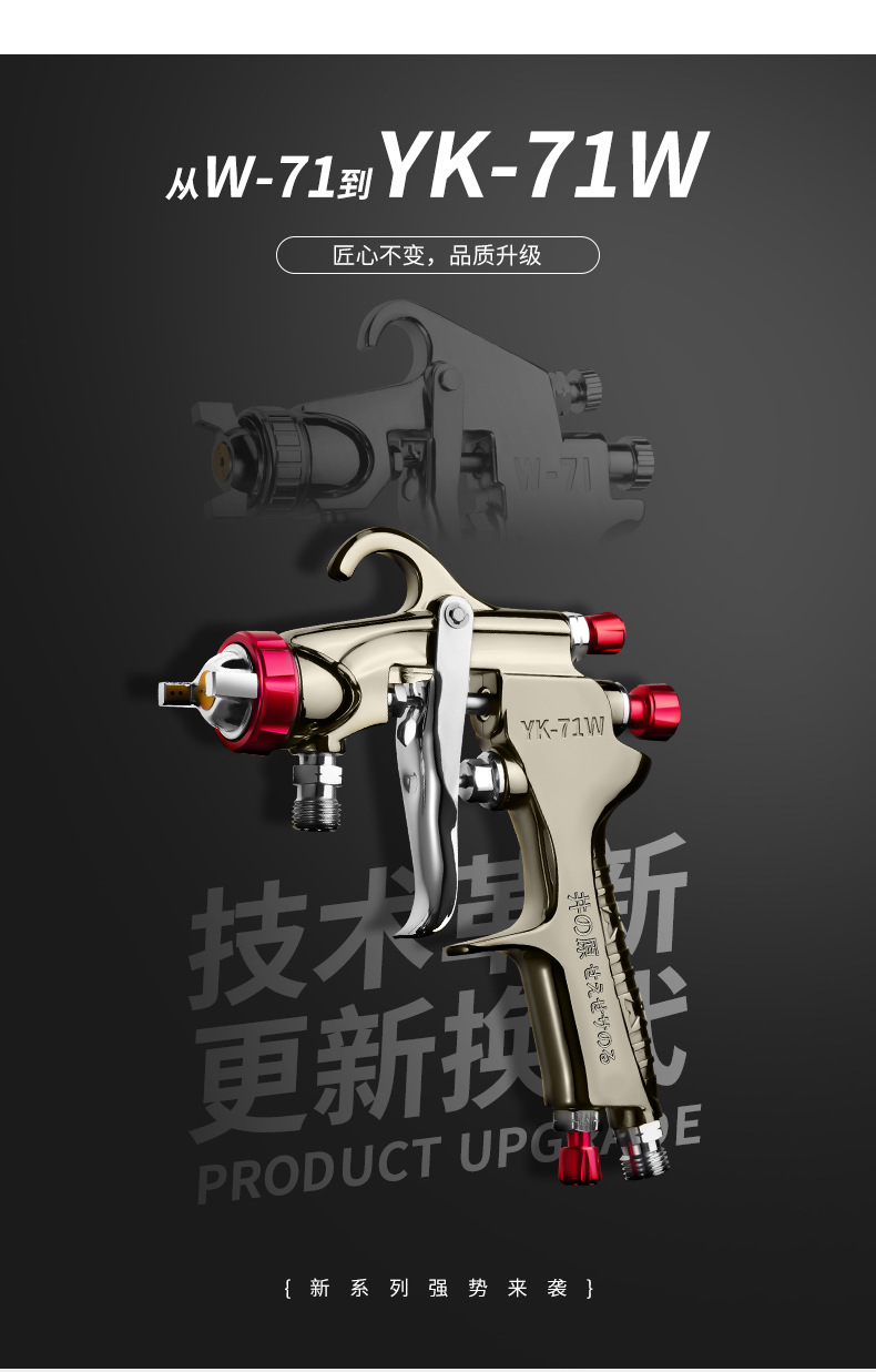 Iwahori W71 Spray Gun Pneumatic Car Paint Spray Gun Upper and Lower Pots High Atomization W77 Spray Gun Spray Oil Spray Wholesale