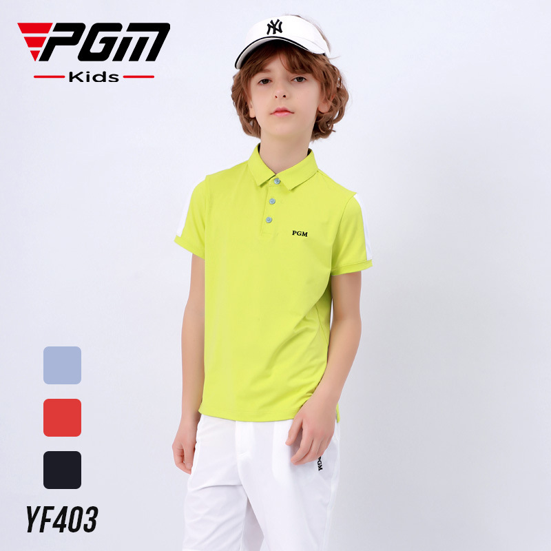 PGM children's golf clothes spring and summer boys short sleeve T-shirt teenagers breathable clothes factory direct supply