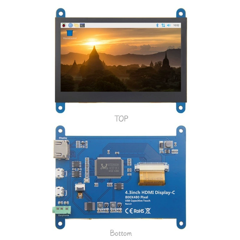 4.3-дюймовый HDMI-экран для Raspberry Pi, ЖК-экран с USB, емкостный сенсорный экран IPS