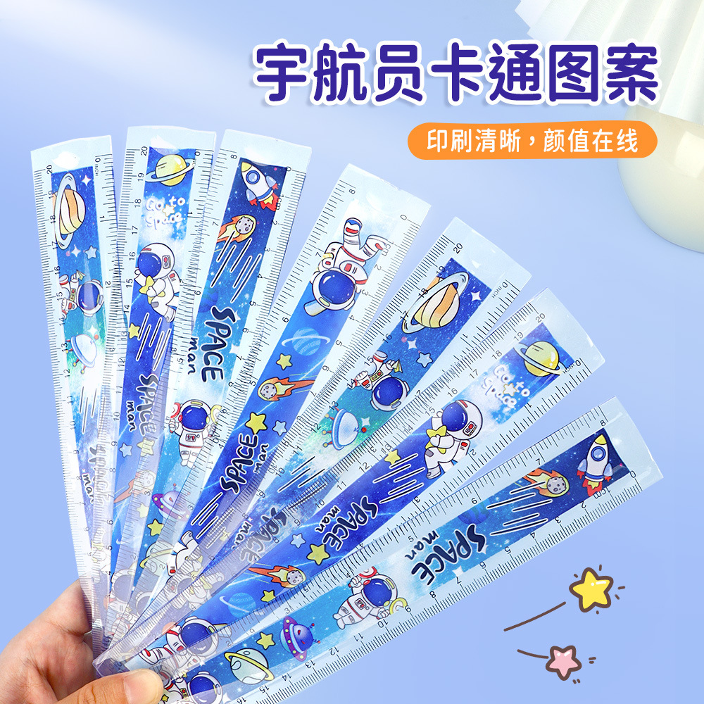 Estudiante dibujo de medición de dibujos animados regla suave marca de enfoque longitud 20 cm hermosa forma regla de plástico al por mayor