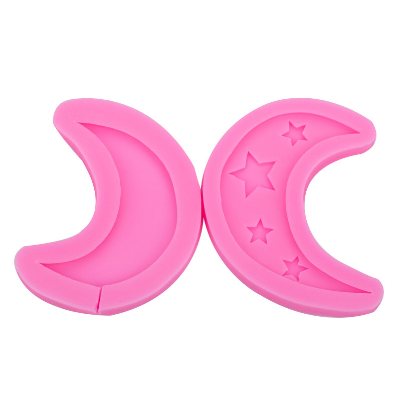 Luna estrella Lollipop molde de silicona para hornear decoración Fondant chocolate arcilla cerámica suave Accesorios