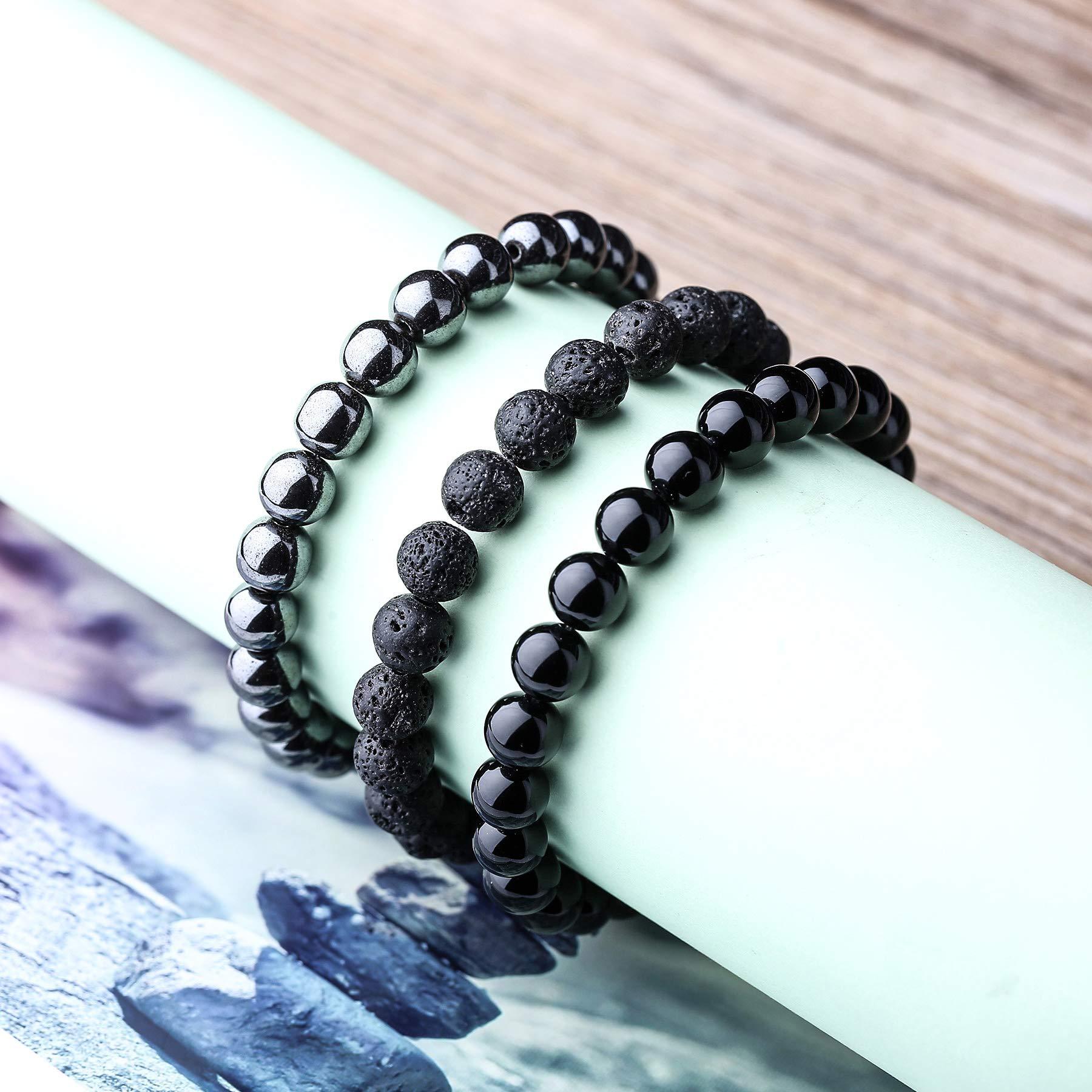 Ethnic Style Solid Color Natural Stone Agate Beaded Bracelets display picture 2