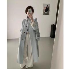 2025春秋新款小个子韩系中长款立领风衣外套女日系英伦风休闲