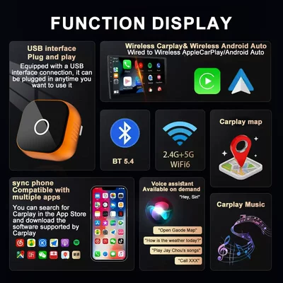 Simsiz CarPlay və Android Auto Smart Box Universal Wireless