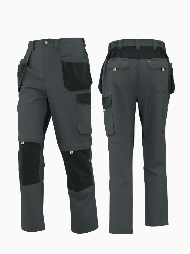 Pantalones de trabajo resistentes a la fabricación de primavera y otoño transfronterizos multibolsillos resistentes al desgaste y resistentes a la desgaste, pantalones de protección laboral reforzados para trabajadores de la construcción
