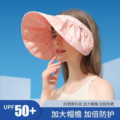summer Sunscreen Visor lady outdoors Big hat ultraviolet-proof Visors Versatile shell Hat XMZ149
