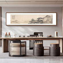 唐伯虎梦仙草堂图唐寅古画山水画客厅茶室沙发背景墙新中式挂画