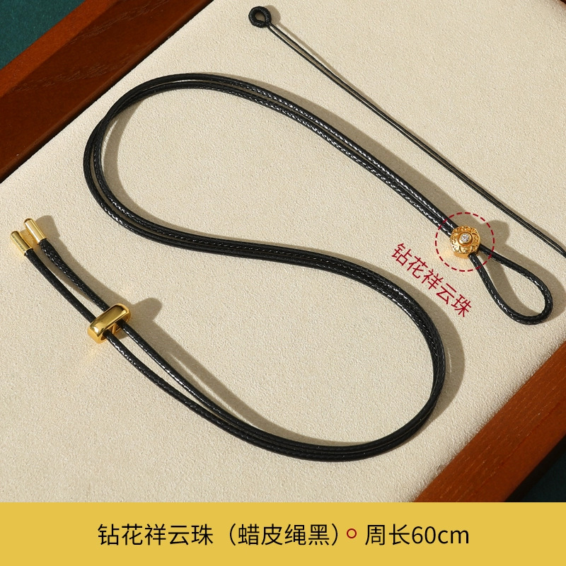 Laopou con colgante de oro cuerda tejida a mano brújula de ocho tesoros cuerda de colgante de jade de seguridad cuerda de grasa