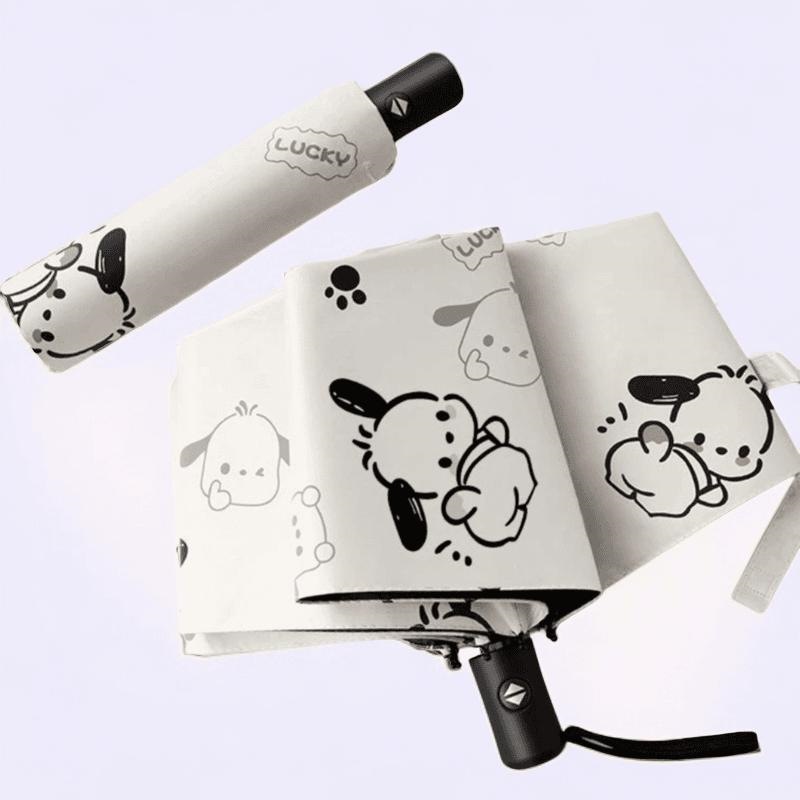 Pacha Dog Umbrella Printed Sun Umbrella for Men and Women, Black Plastic Folding Sun Umbrella, Sun Protection and Uv Protection Umbrella