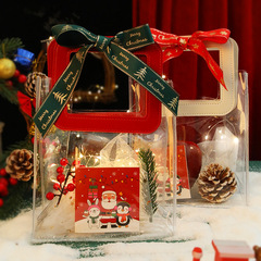 聖誕節pvc禮物袋果凍袋伴手禮喜糖紅酒平安夜花束透明包裝袋子