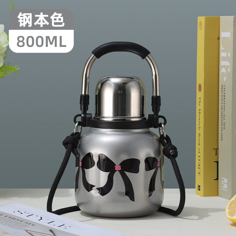 Taza de aislamiento de mano, taza especial de doble bebida de gran capacidad para estudiantes de escuela, acero inoxidable, hervidor portátil de agua de acompañamiento de alto valor facial