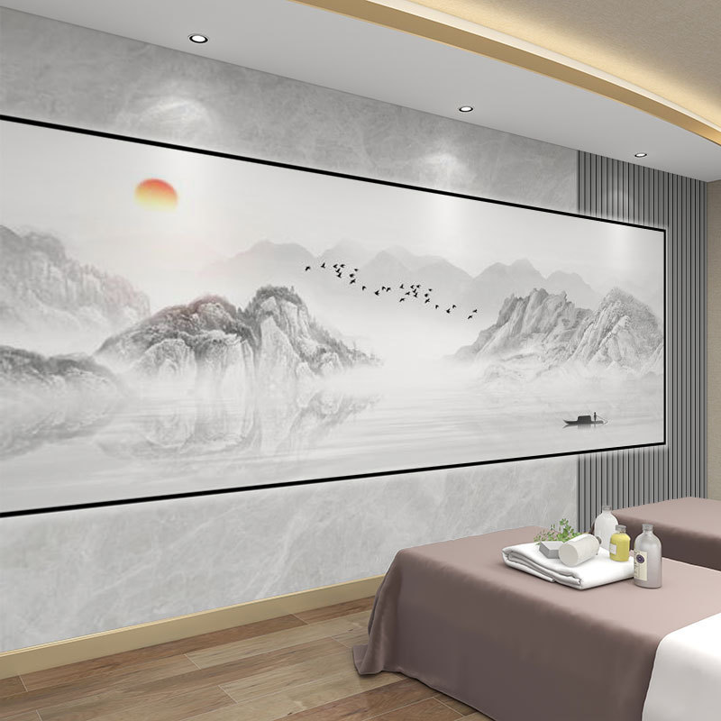 墙纸3d立体中式格栅墙布背景墙壁纸客厅装饰壁布店铺装修壁画|undefined