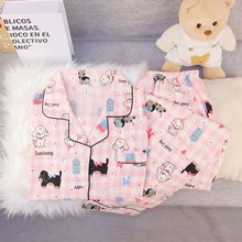 睡衣女春秋新款夏季可爱卡通腊肠狗长袖长裤韩版家居服套装女合集