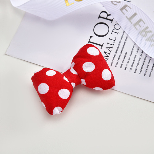 Japanese and Korean red polka-dot bow cotton-filled doll hairpin headband DIY material plush brooch jewelry accessories