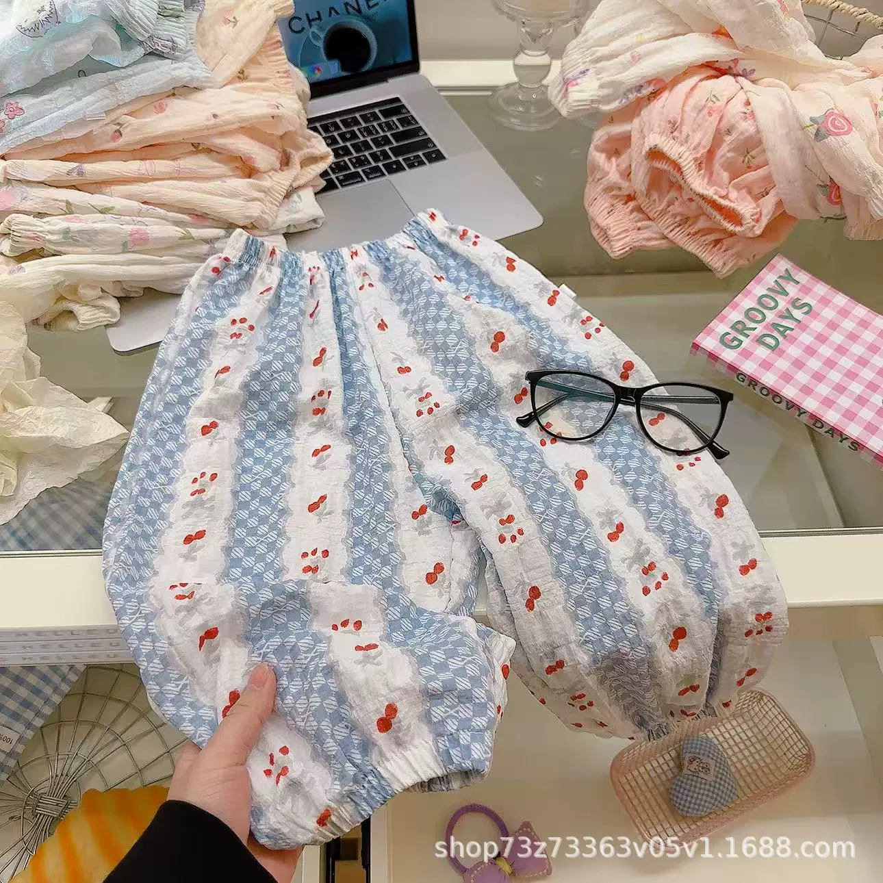 Trousers for men and women, thin small princess costume, cute mosquito repellent girl's, floral print