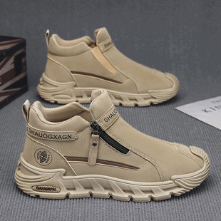 Men's Shoes 2025 Spring and Summer New High-top Casual sneaker Fashion All-match Trendy Men's Labor Protection Trendy Shoes
