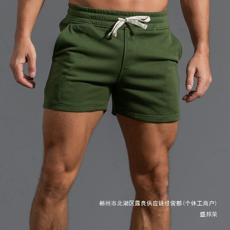 Factory Direct Sale Men's Sports Shorts Trendy Men's Three-Quarter Shorts Above the Knee Cotton Knit Large Size Casual Shorts