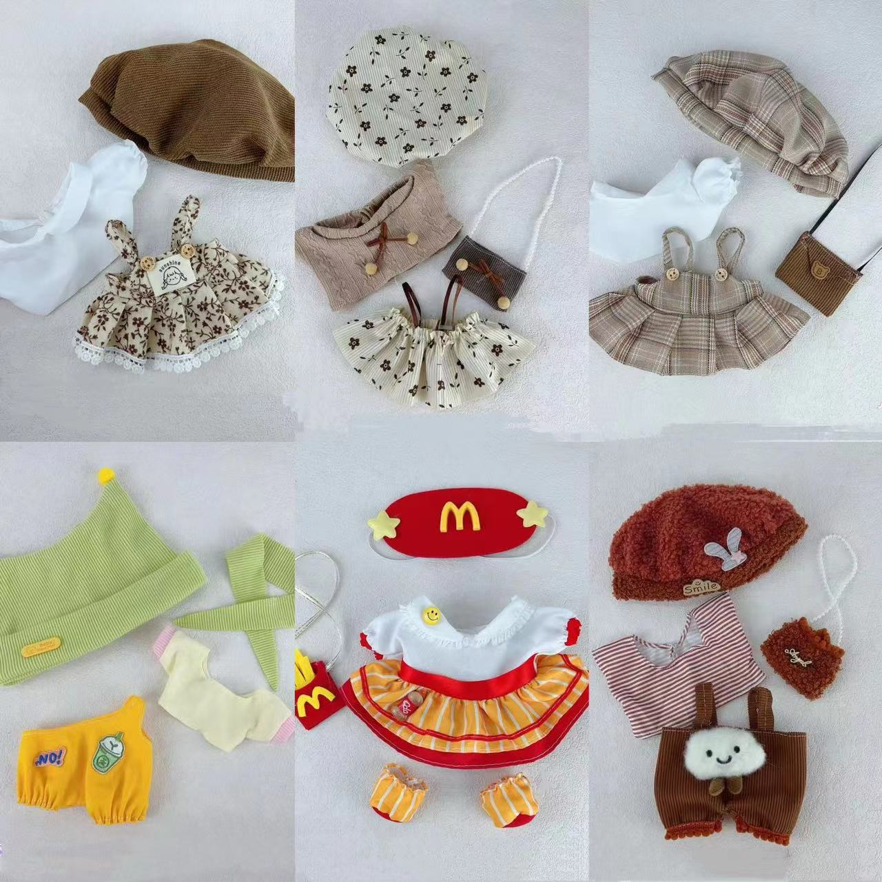 in stock 20cm cm Cotton Doll Dress-up Cute Princess Lolita Clothes Plush Doll Academy Pleated Skirt