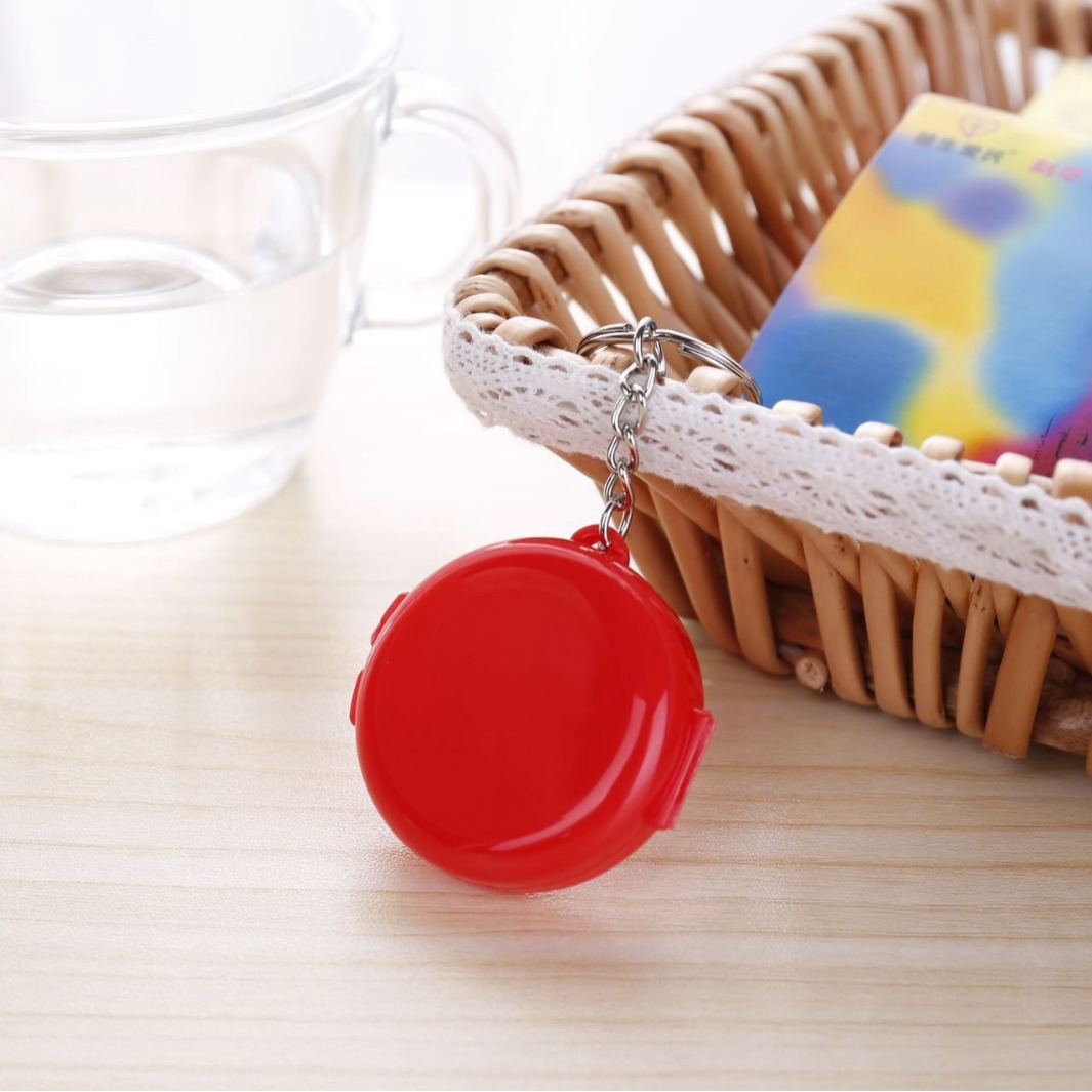 蒙伊塑业  钥匙链便携式药盒 一格塑料药盒 迷你零钱收纳盒