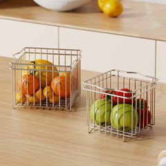 Cross-border kitchen shelf sink drain rack stainless steel drain basket square household fruit and vegetable washing storage basket