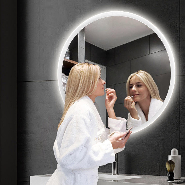Bathroom Mirror Round Punched Wall Hanging Bathroom Sink Vanity Mirror Bedroom Wall Hanging Mirror Vanity Mirror