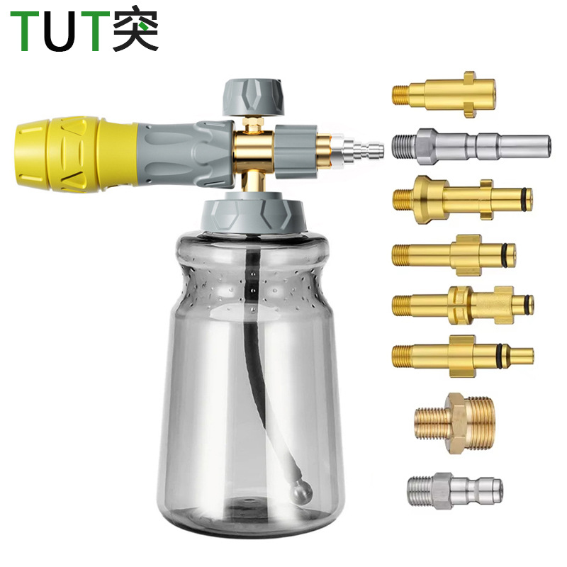 跨境新款泡沫壶洗车高压水枪pa壶1000ML扇形台州壶泡沫 喷壶喷枪