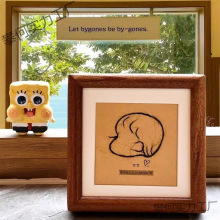 宝宝胎发相框进口榫卯宝宝纪念品材料包创意胎毛小相框小红书