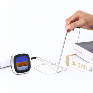 Smart Food Thermometer Touch Color Screen Kitchen Timer Food Barbecue Digital Barbecue Fork Countdown Timer