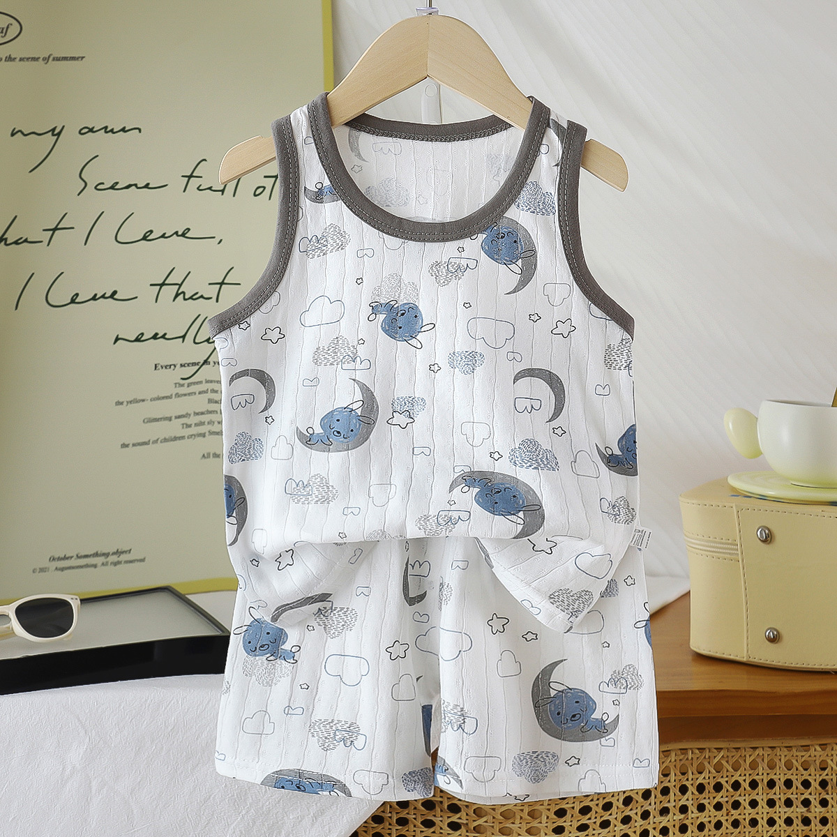 Chaleco infantil de algodón nuevo verano 2026 tipo delgado un juego de niños de verano Baby Baby ropa de verano para niños